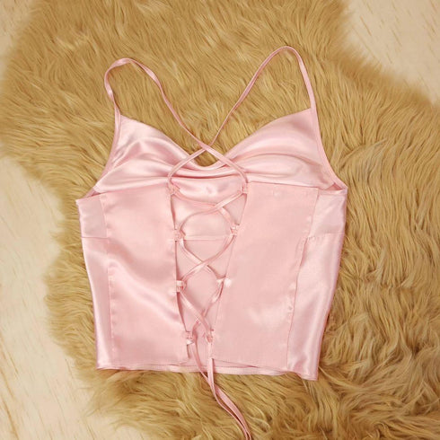 (30%) OFF - Satin Silk Crop Top