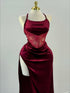 Crimson Eclipse – Velvet Backless Gown