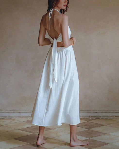 (30%) OFF - Cotton Cutout Midi Dress