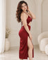 Silk Halter Cut-Out Bodycon Midi Dress with Side Slit