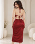 Silk Halter Cut-Out Bodycon Midi Dress with Side Slit