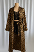 (30%) OFF - Leopard Robe with Black Lace Cami & Shorts Set