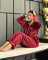 (30%) OFF - Maroon Valvet Pjs