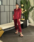 (30%) OFF - Maroon Valvet Pjs