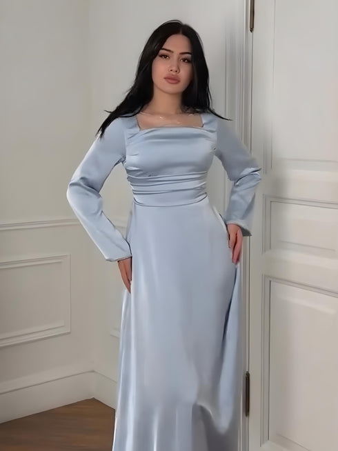 Elegant Satin Long Maxi Dress – Timeless Grace and Style