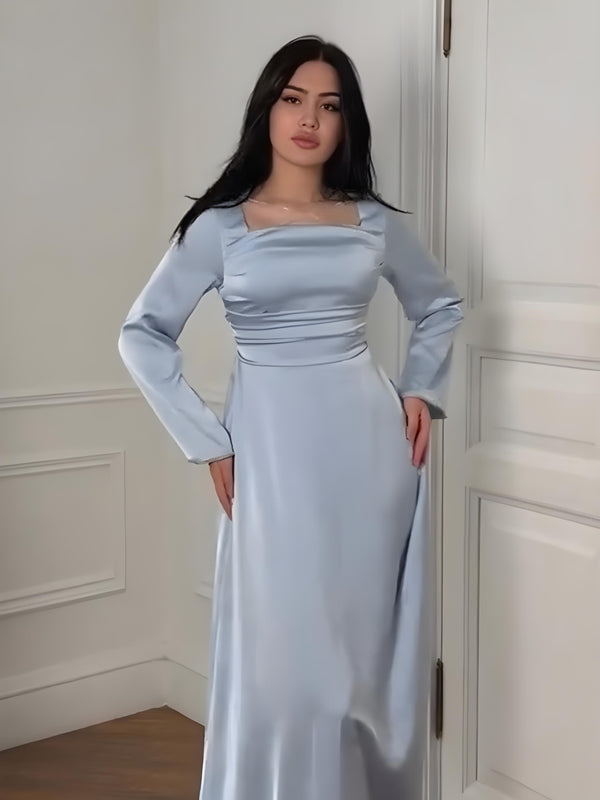 Elegant Satin Long Maxi Dress – Timeless Grace and Style