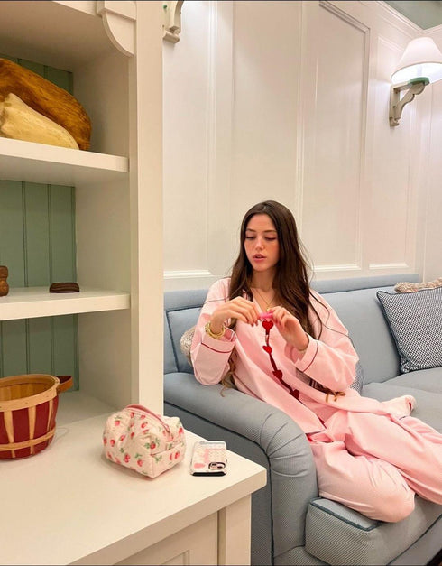(30%) OFF - Cozy Cotton Heart-Accented Pajama Set