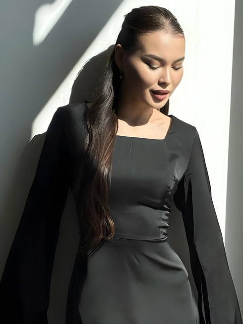 Gothic Flare Sleeve Maxi Dress