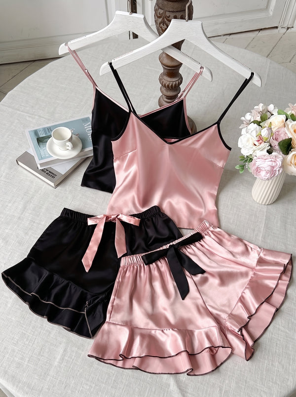 Silk Bow Camisole Set