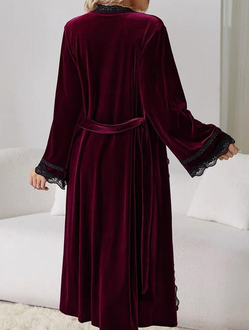(30%) OFF - Midnight Reverie: Velvet Maxi & Luxe Robe