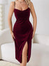 (30%) OFF - Midnight Reverie: Velvet Maxi & Luxe Robe - 2pc Set