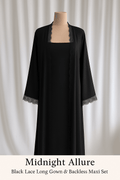 (30%) OFF - Midnight Allure – Lace Long Gown & Backless Maxi Set