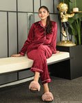 (30%) OFF - Maroon Valvet Pjs
