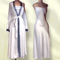 (30%) OFF - Moonlit Silhouettes: Silk 2pc Long Robe Set